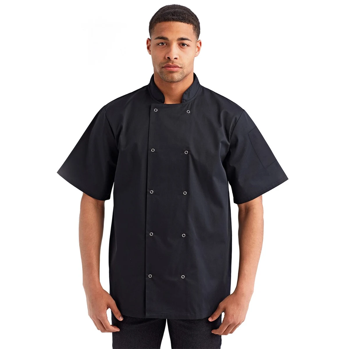 Unisex Ten Studded Front Short Sleeve Chef Coat - RP664 1