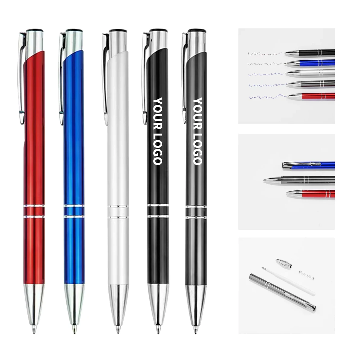 Metal Click Action Ballpoint Pen With Refill 1
