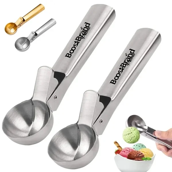 Custom Polished Stainless Steel Ice Cream Scoop — Hospitality Gifting 1
