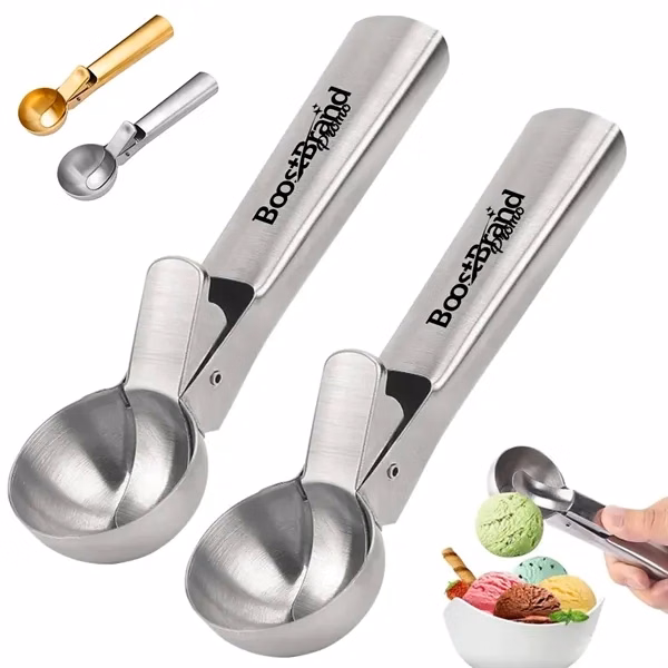 Custom Polished Stainless Steel Ice Cream Scoop — Hospitality Gifting