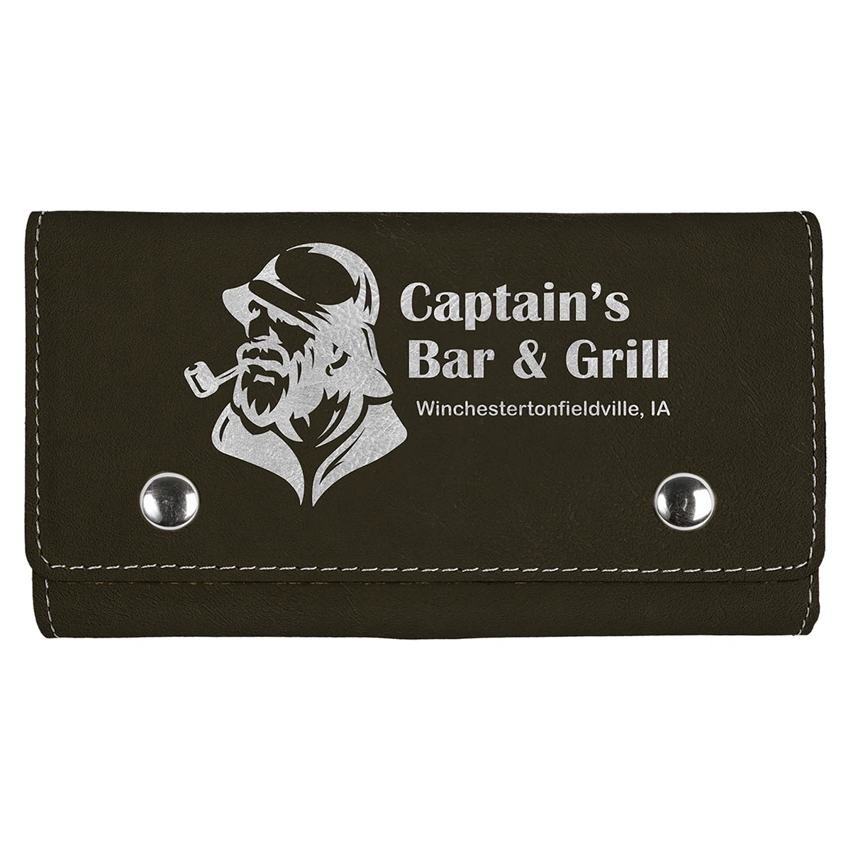 Black/Silver Leatherette Card & Dice Set 1
