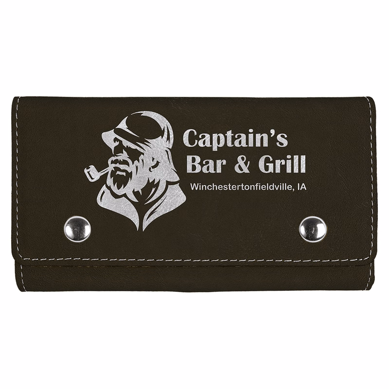 Black/Silver Leatherette Card & Dice Set