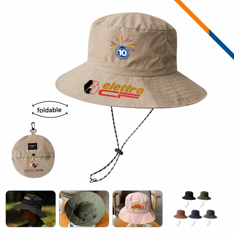 PeakBrim Foldable Hiking Bucket Hat With String