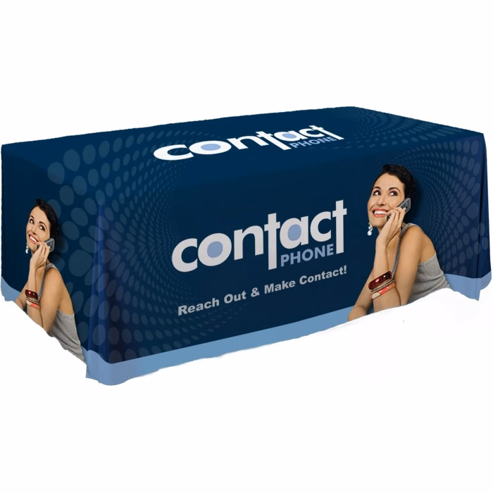 6' Overall, 4 Sided Dye Sublimation Custom Color Multi-Location Imprint Table Cover