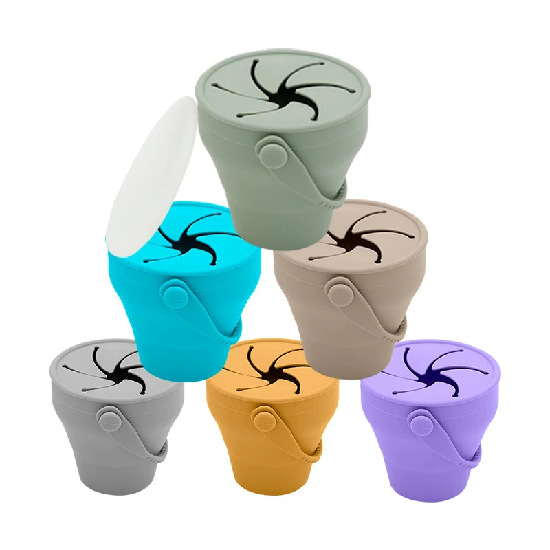 Collapsible Silicone Snack Bowl For Kids Safe Easy To Clean 1