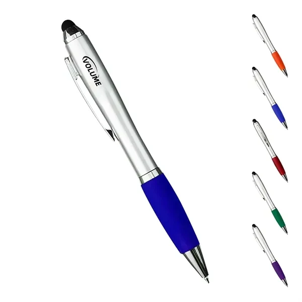 Custom Stylus Pen Rubber Grip 5.75x0.47 — Ballpoint & Touchscreen Tech 1
