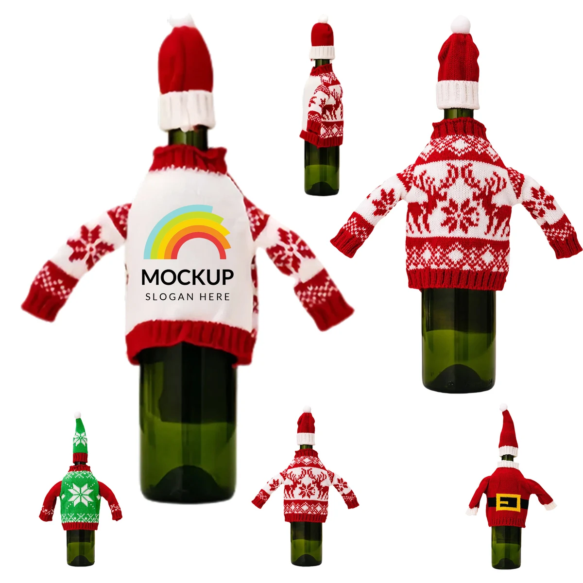 Christmas Wine Bottle Hat Cover 1
