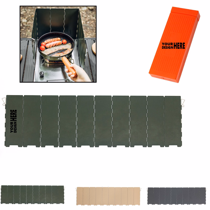 10-Piece Foldable and Portable Stove Wind Deflector with Baffles