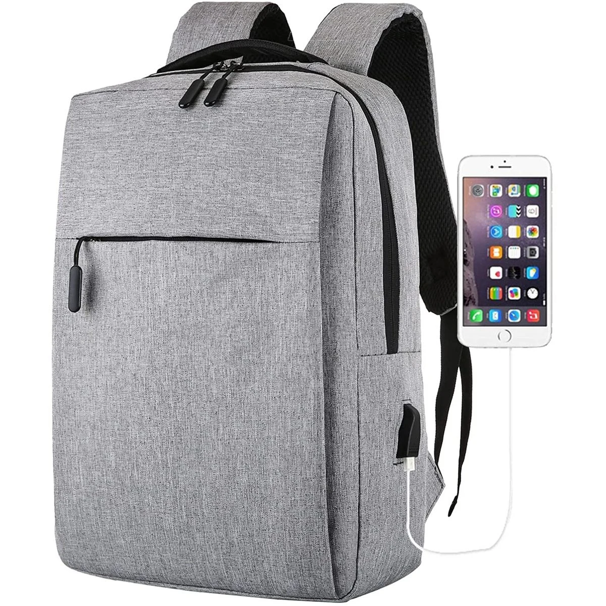 Simple And Natural Laptop Backpack,With Usb Charging Port,Traveling Backpack, In Stock Backpack 1