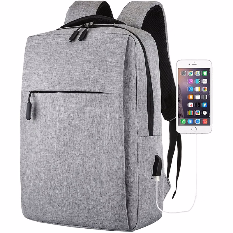 Simple And Natural Laptop Backpack,With Usb Charging Port,Traveling Backpack, In Stock Backpack