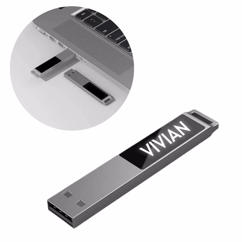 Custom LED Light Zinc Alloy USB Flash Drive