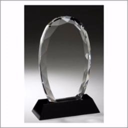 Faceted Oval On Black Base 4" X 7"