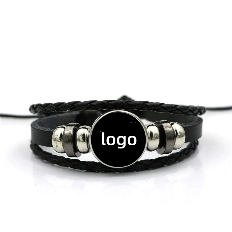 Black Braided Leather Bracelet 1