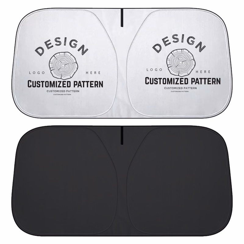 Sleek Titanium Silver Car Sunshade for UV Protection