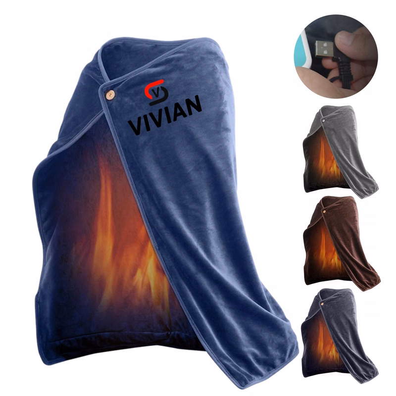USB Electric Heated Flannel Blanket Wrap
