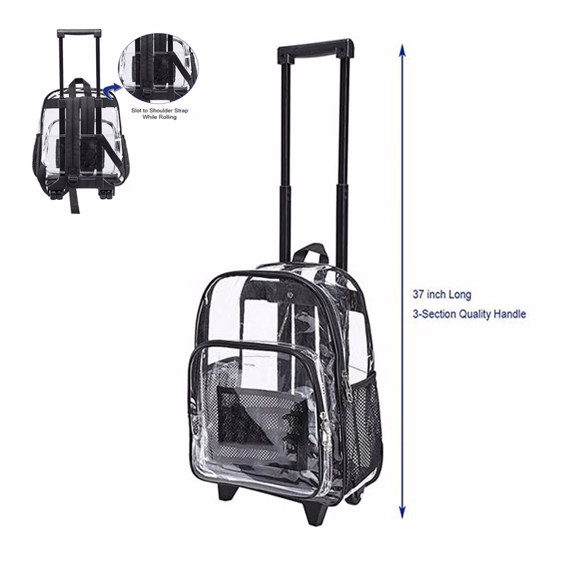 Clear Wheeled Rolling Backpack