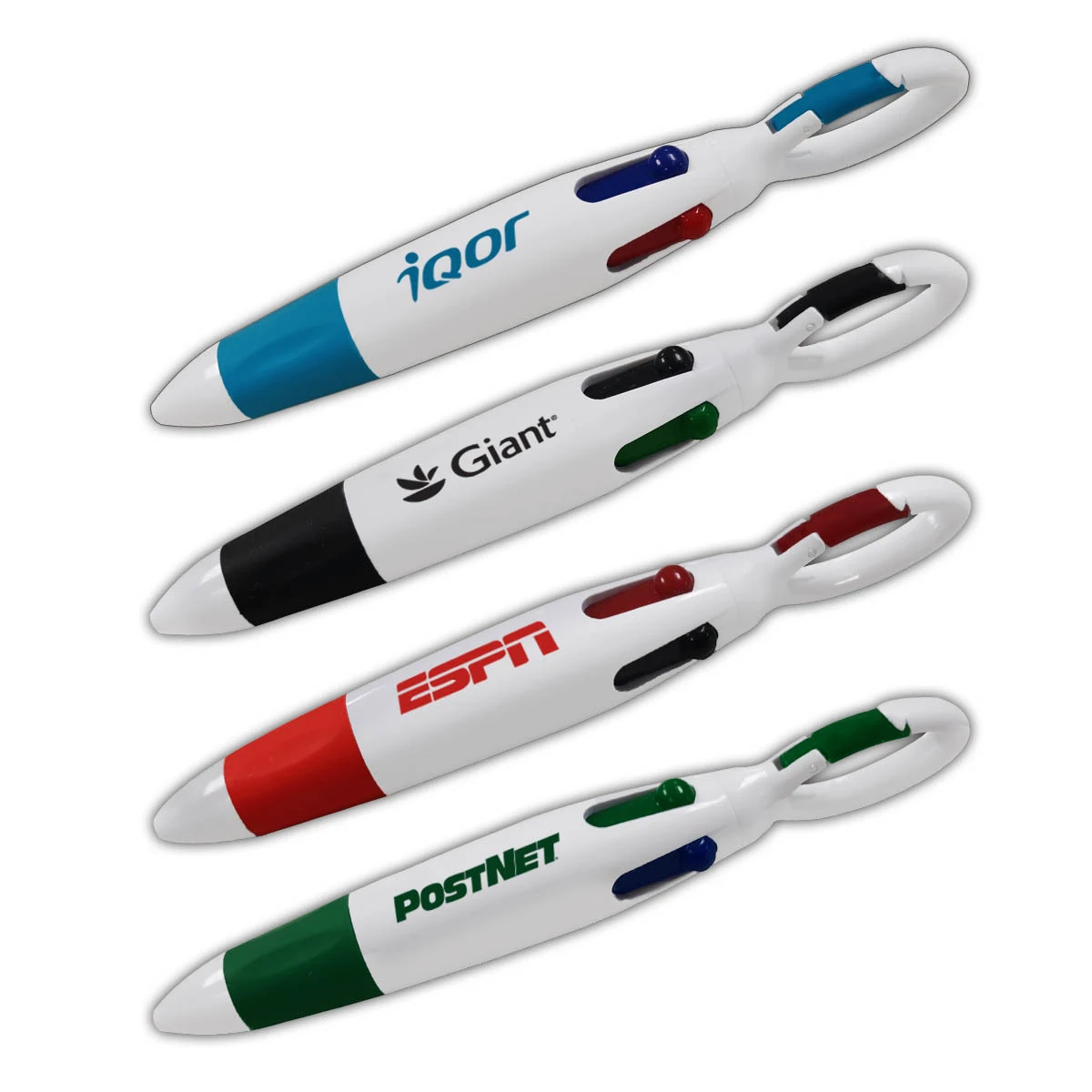 4-Color Ballpoint Custom Pen With Carabiners Clip 1