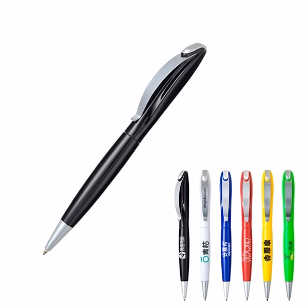Plastic twist action ballpoint pen