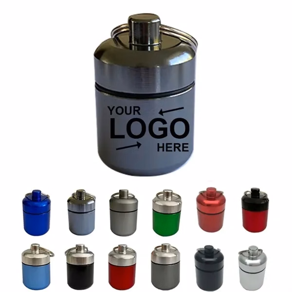 Custom Aluminum Pill Container Key Chain 15ml 1.65 inch — Travel First Aid