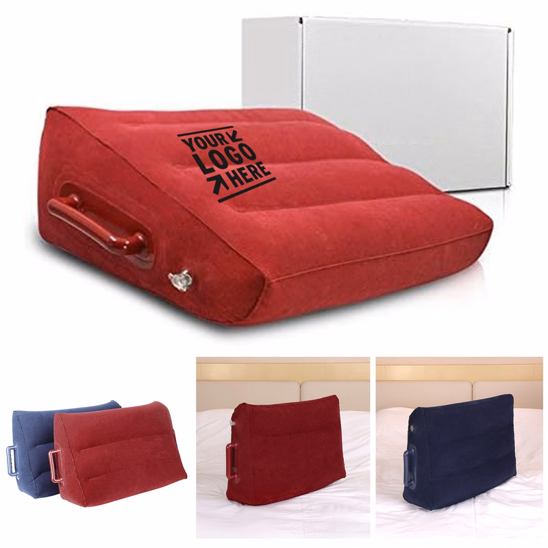 Wedge Shape Inflatable Portable Pack Sack With Handles Compressible Travel Pillow