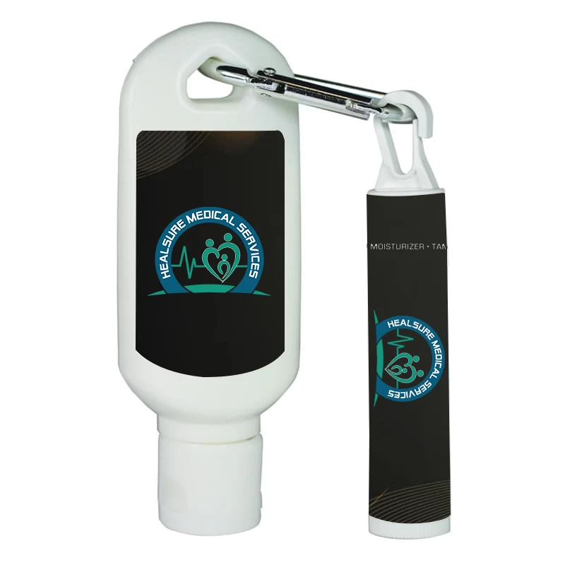 1 OZ. SPF30 SUNSCREEN LOTION WITH CARABINER AND SPF15 LIP BALM 1