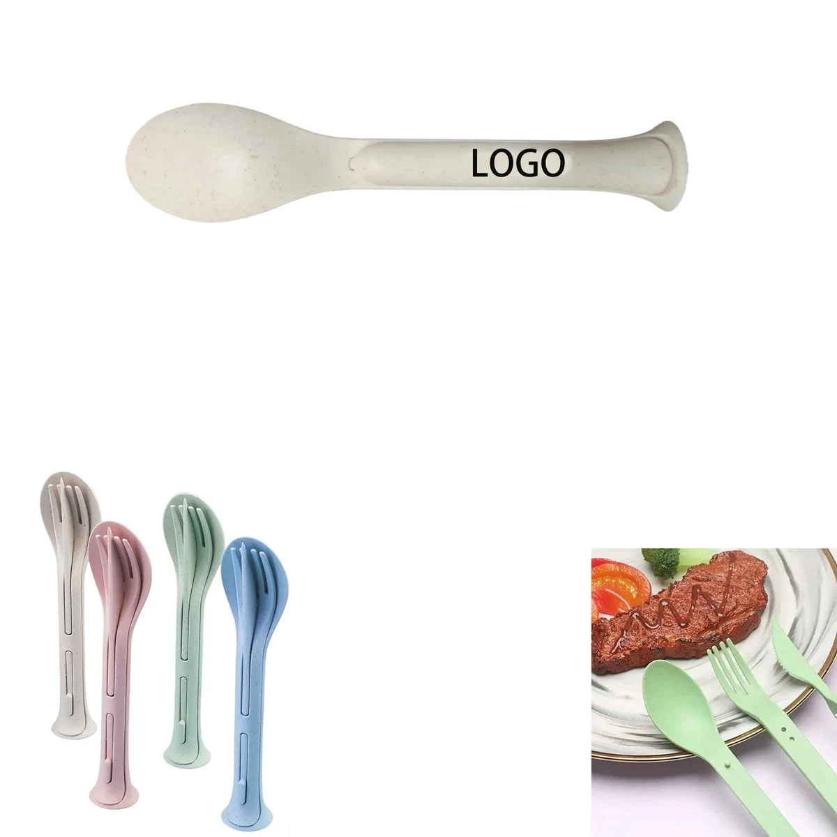 Custom Wheat Straw Cutlery Set 1