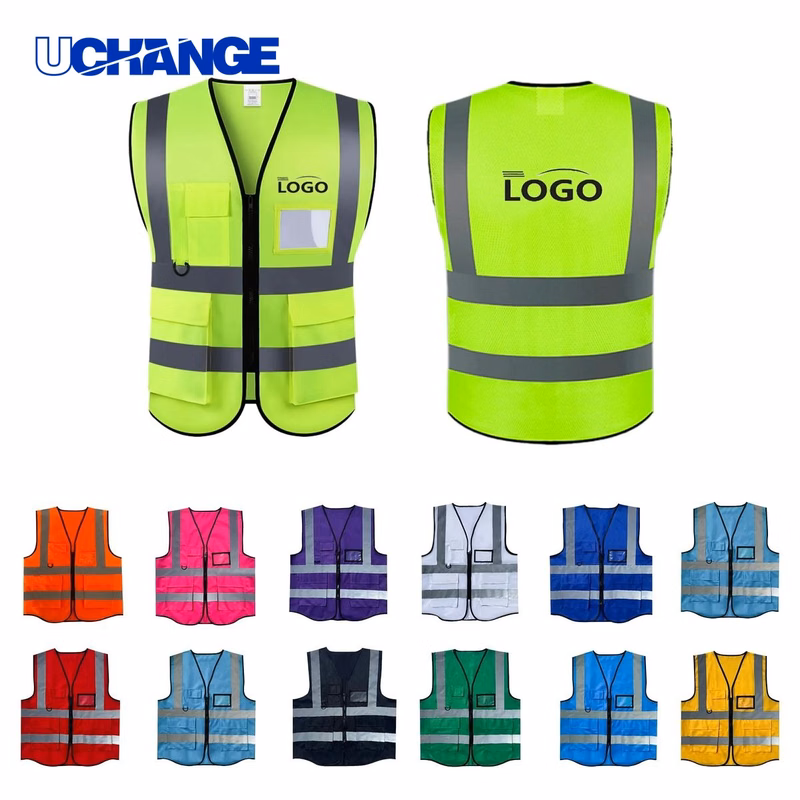 Reflective Safety Vest with Multiple Pockets