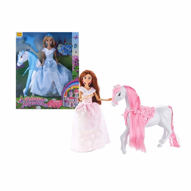 Doll & Horse Playsets - Blue/Pink 10.25-12.25"
