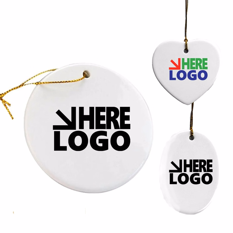MOQ 15 Ceramic Ornament 3" Round