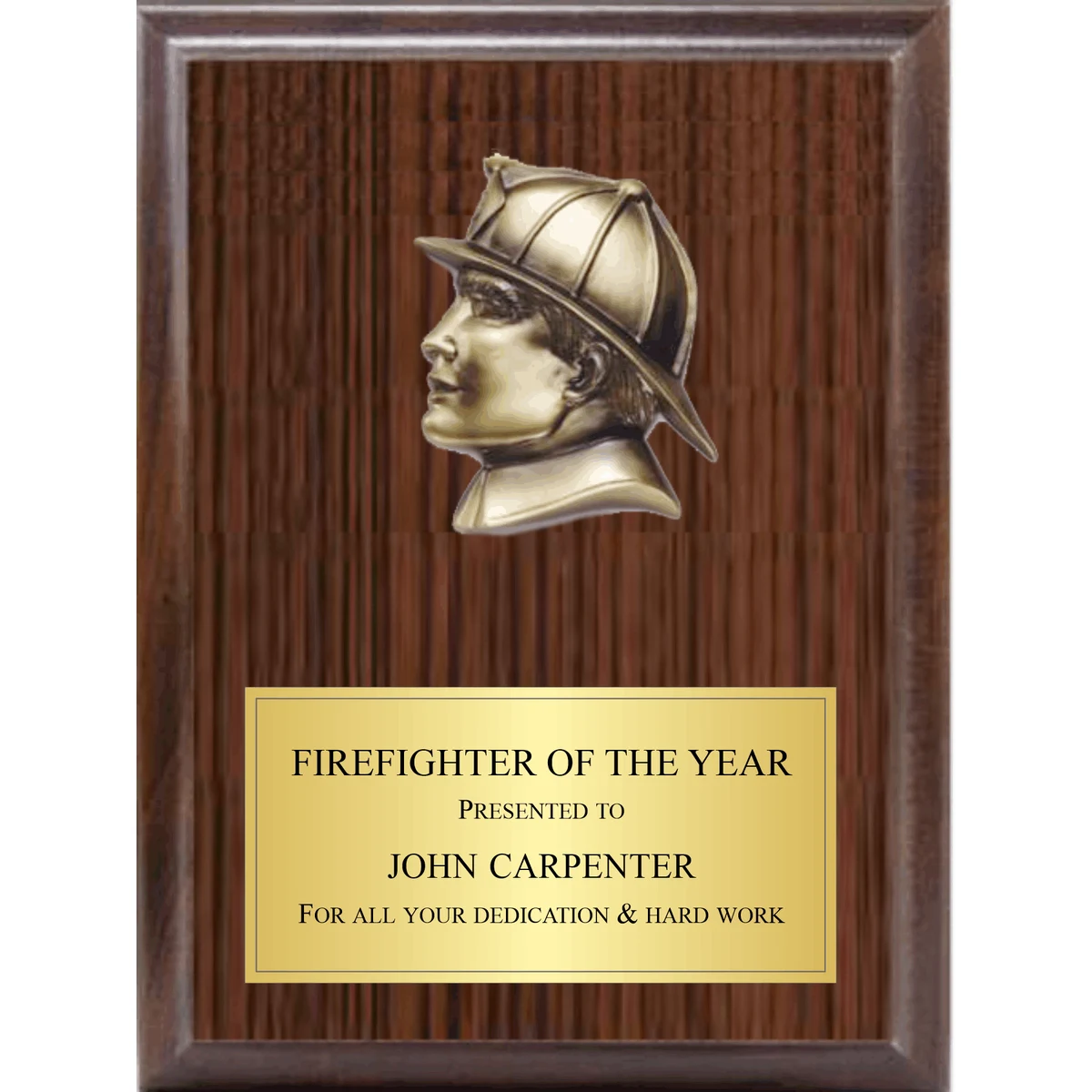 5" Fireman Profile On Plaque 1