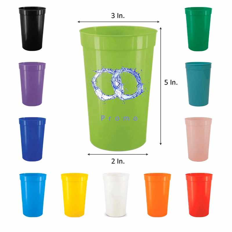 16oz Plastic Stadium Cup 3"L x 2"W x 5"H
