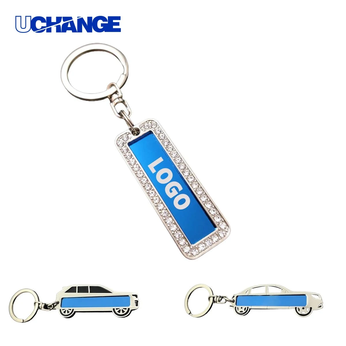 Diamond Car License Plate Keychain 1