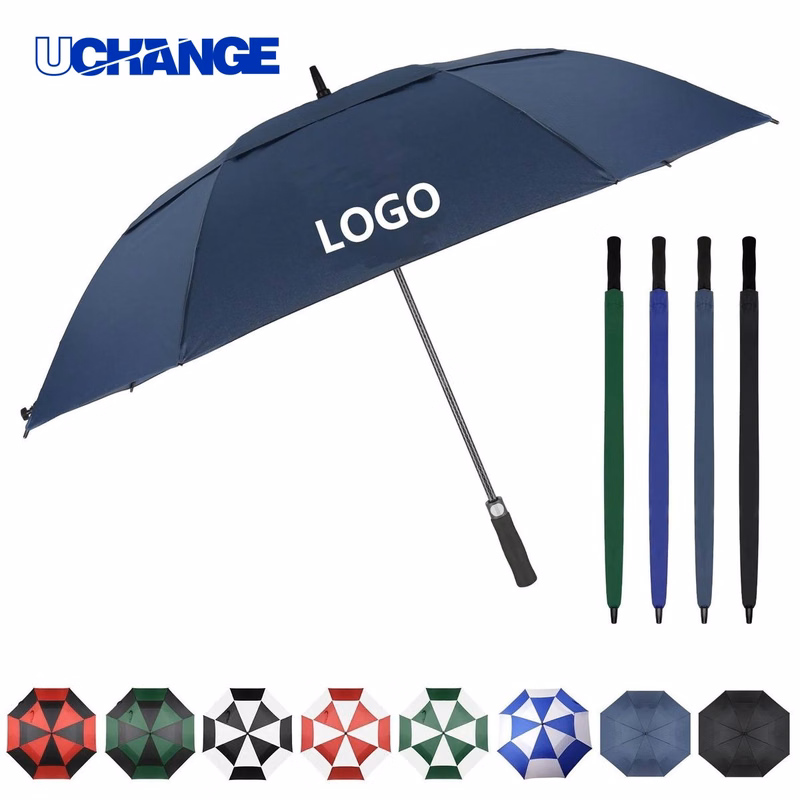 Wind-Vented Auto-Open Golf Umbrella for Outdoor & Course Use
