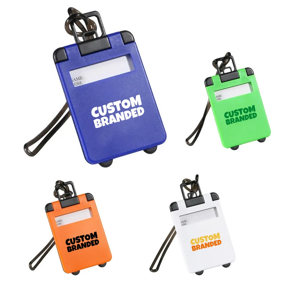 Printed Travel Rolling Suitcase Tote Luggage Tags 1