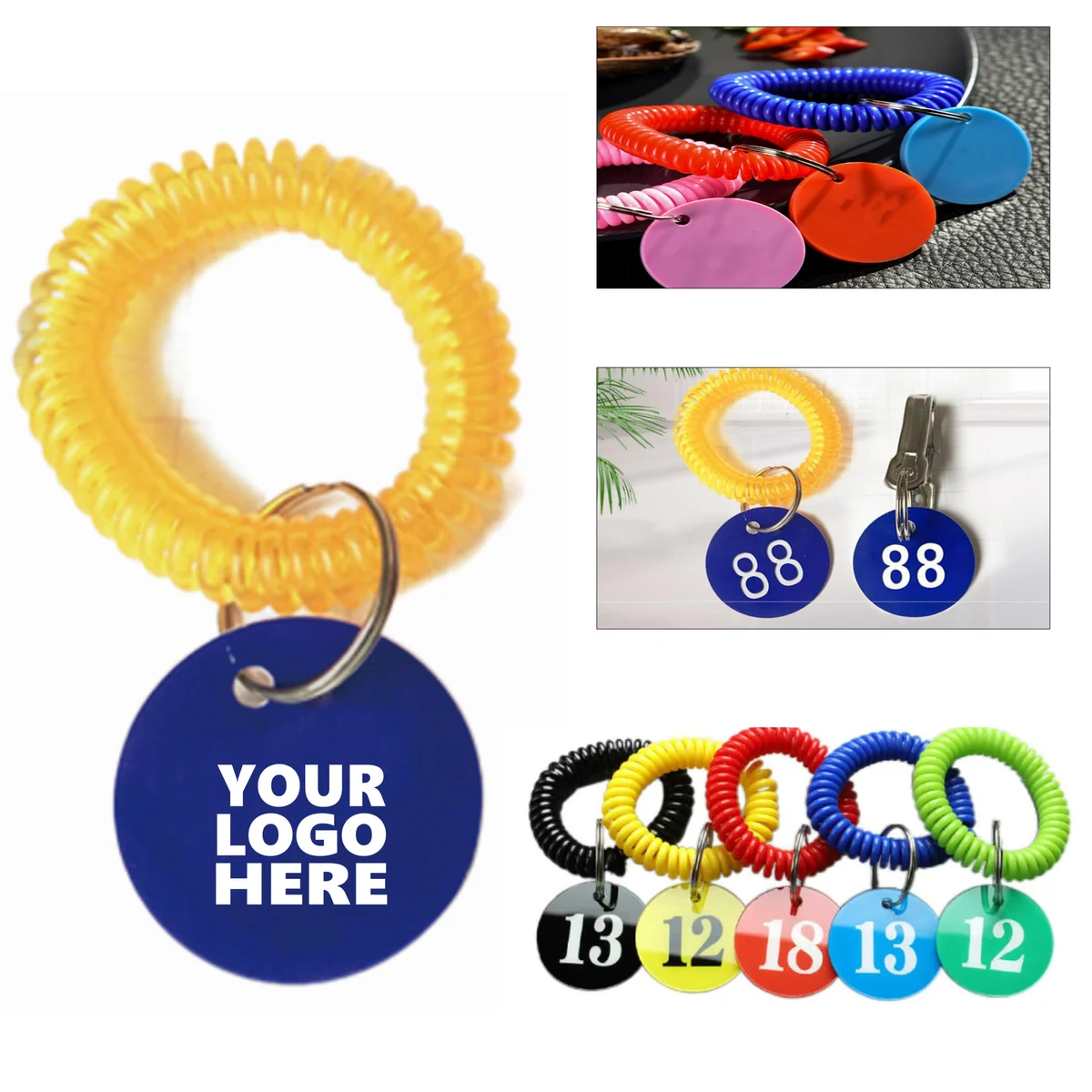 Tag-Attached Wrist Coil Keychain 1