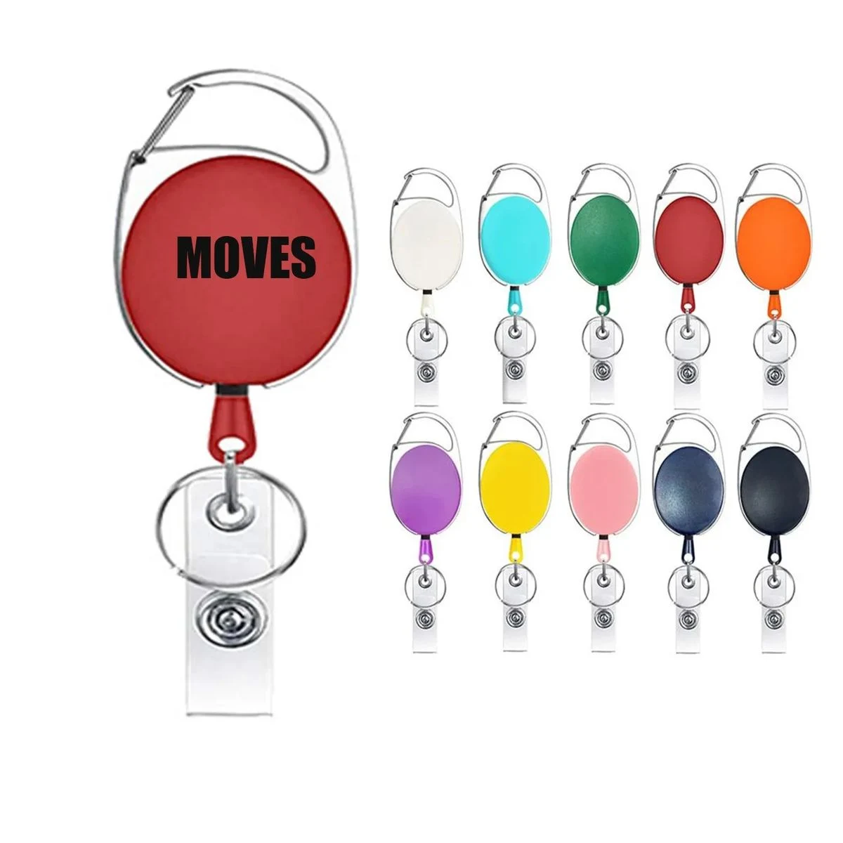 Retractable Badge Holders with Carabiner Reel Clips 1