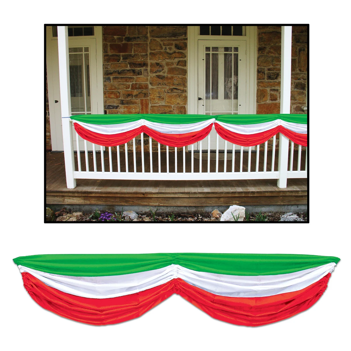 Red White & Green Fabric Bunting 1