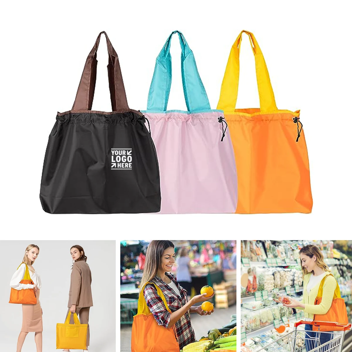 Colorful Washable Foldable Shopping Reusable Grocery Lightweight Tote Bag 1