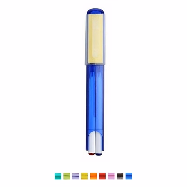 Custom Dual Color Ballpoint Pen with Integrated Sticky Notes — Corporate Office Gift