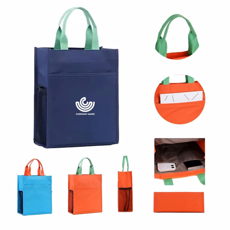 Promotional Reusable Document Tote Bag with Mesh Pockets
