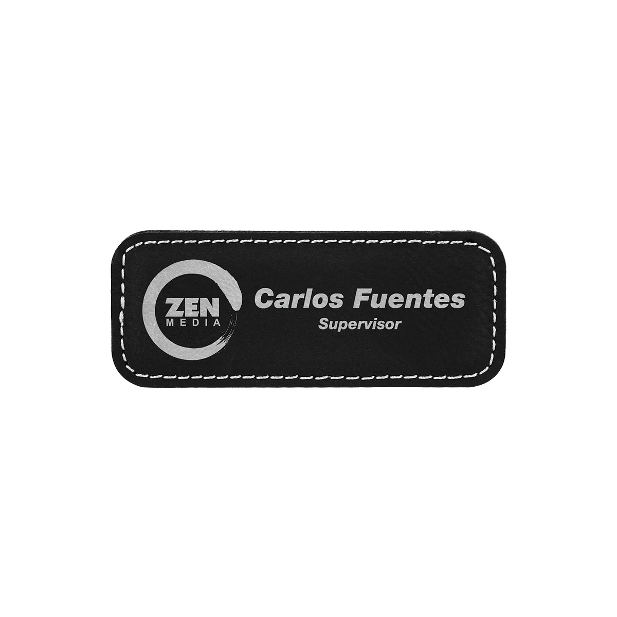 Black & Silver Leatherette Badge w/ Magnet 1