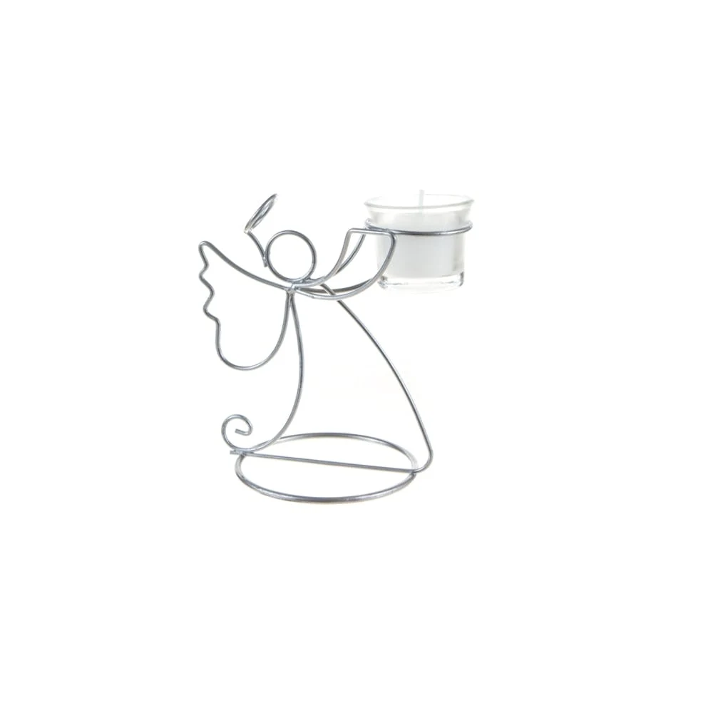 Angel Candle Holder - Matte Sliver 1