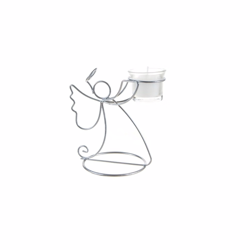 Angel Candle Holder - Matte Sliver