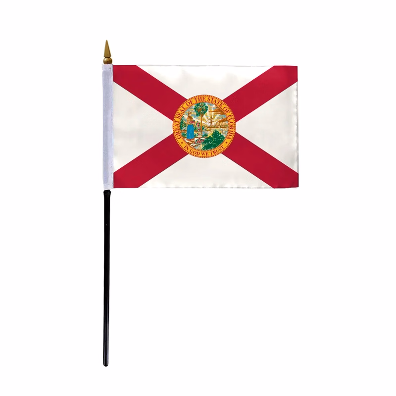 4"x6" & 12"x18'' Florida ePoly Printed Stick Flags