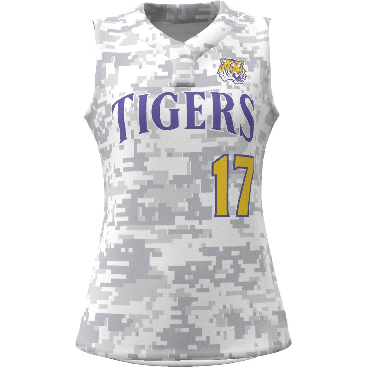 Breeze 1-Button Sleeveless Softball Jersey 1