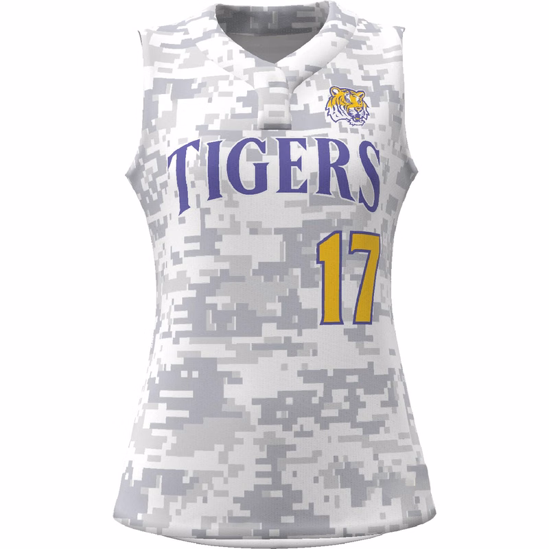 Breeze 1-Button Sleeveless Softball Jersey