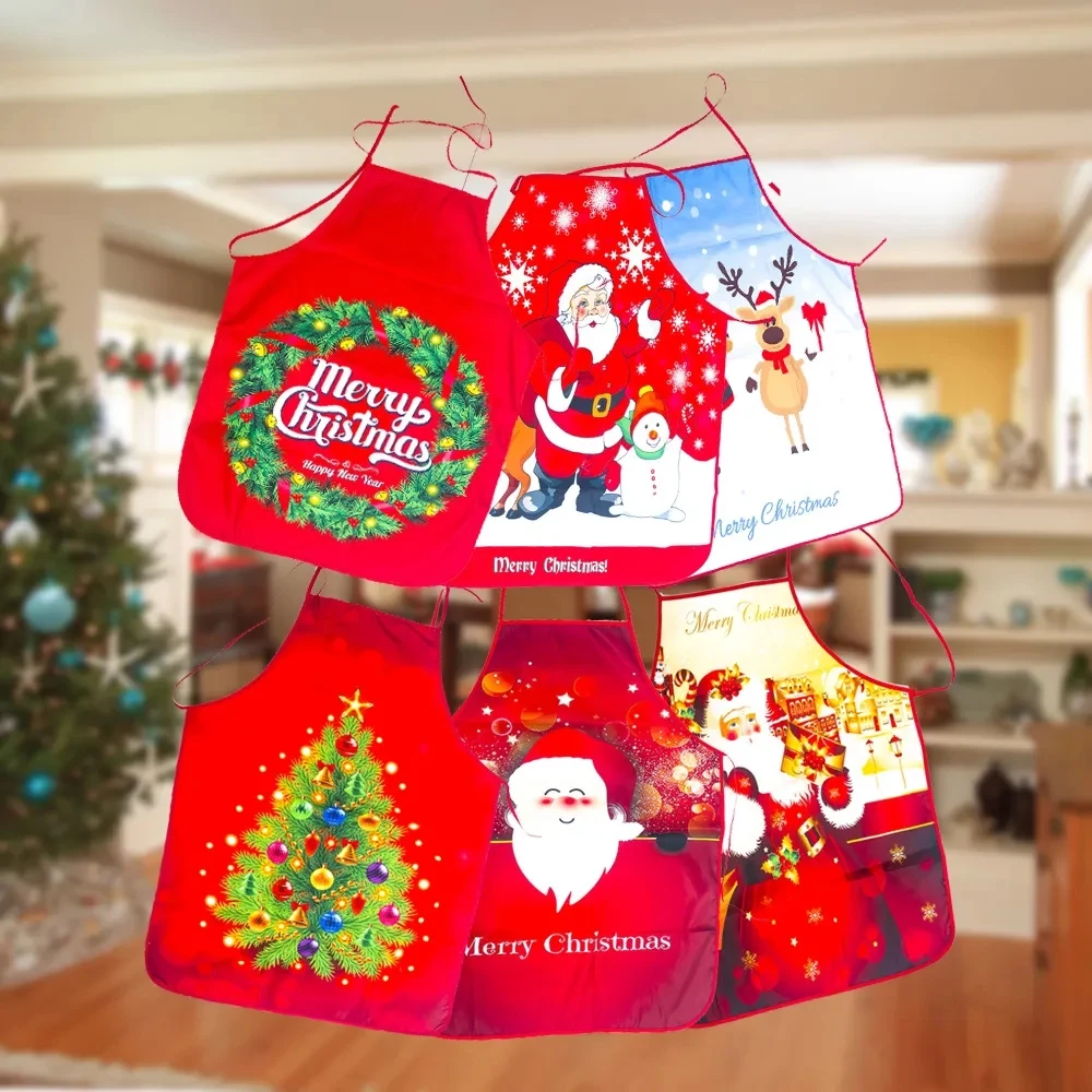 Christmas Print Apron Kitchen Cooking 1