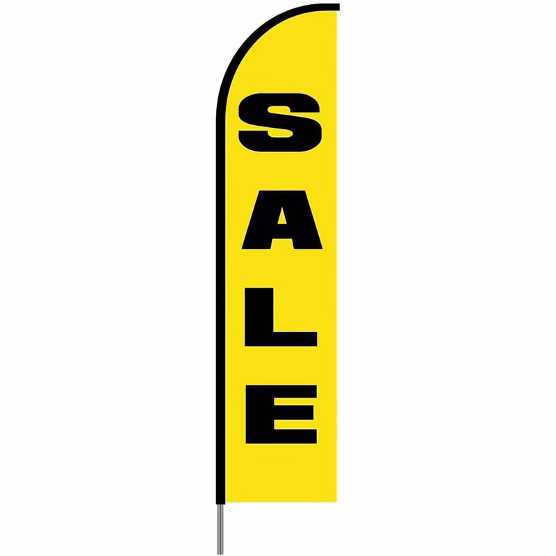 Sale Feather Flag Swooper Banner Pole Kit Outdoor Business Sign Display, 15ft - YELLOW