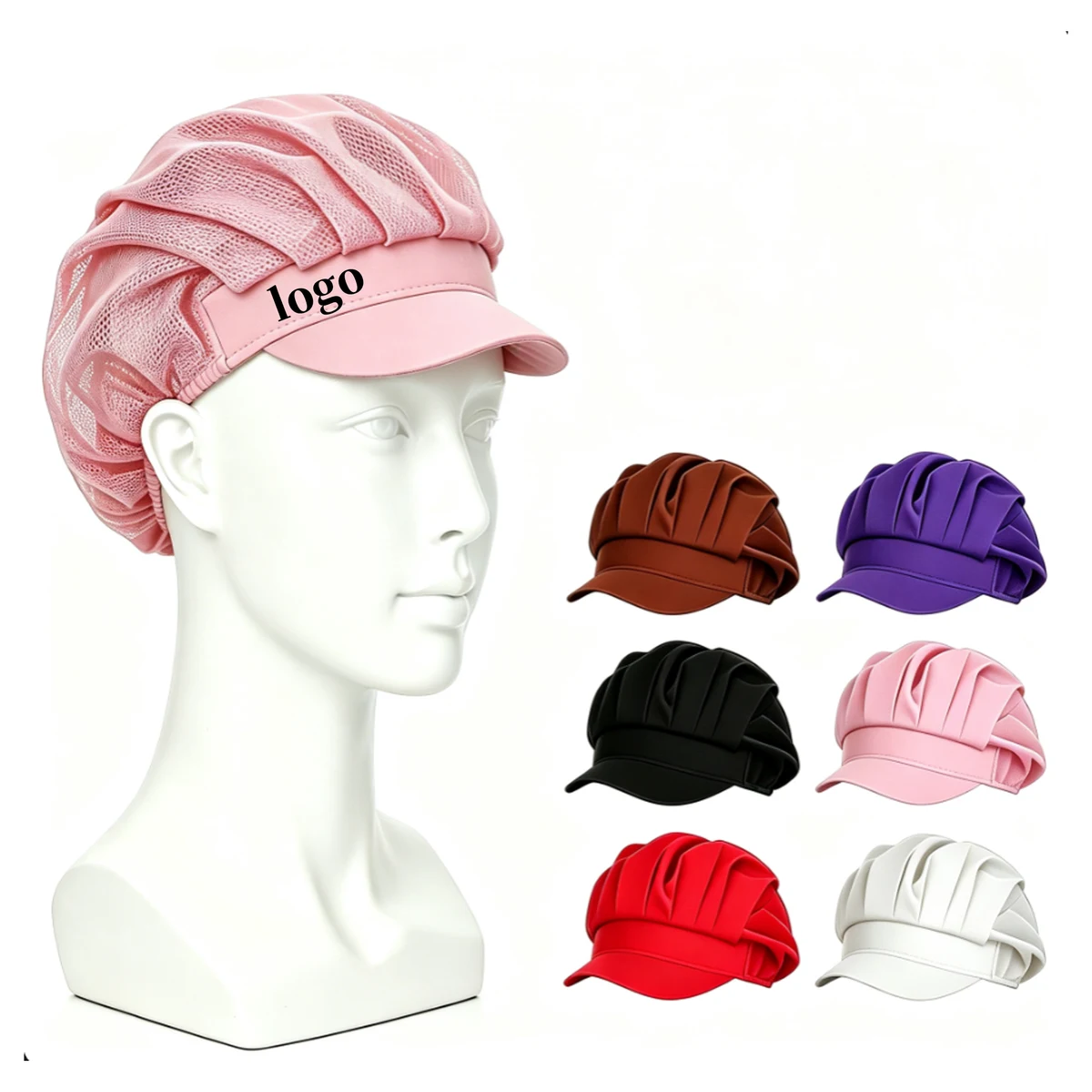 Custom Printed Breathable Kitchen Chef Cap With Brim 1