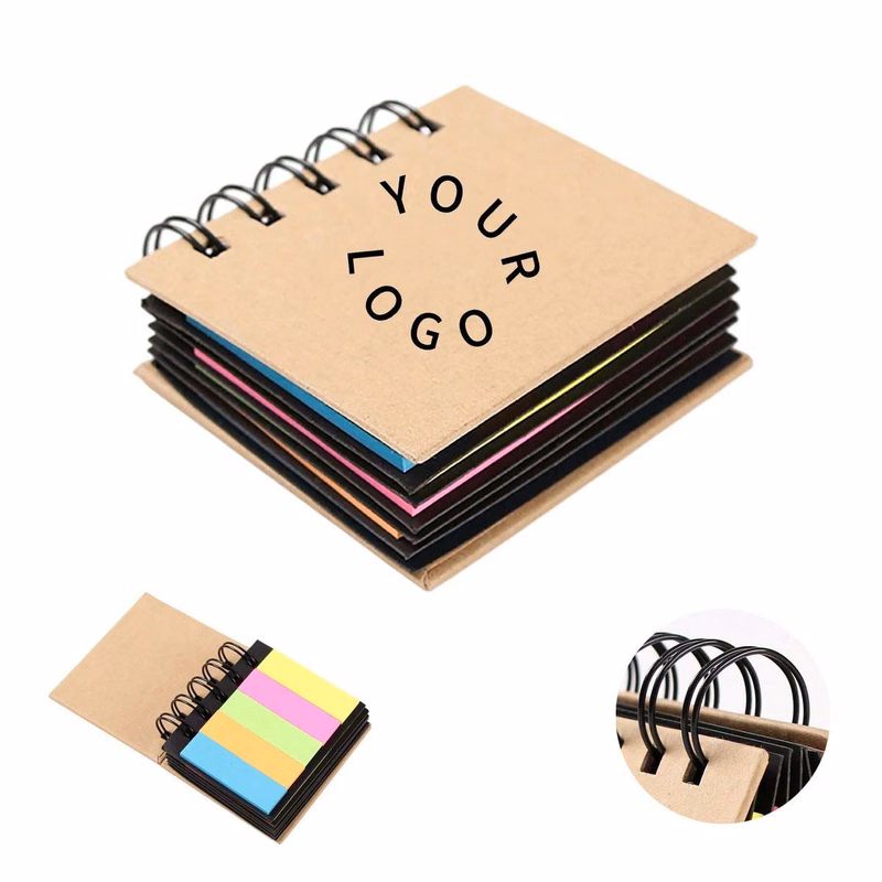 Portable Sticky Note Notebook with Kraft Cover